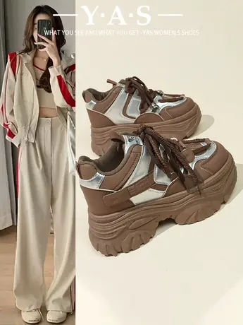 炸街老爹鞋女款2024年春季新款厚底百搭休闲鞋子ins潮流运动鞋商品大图