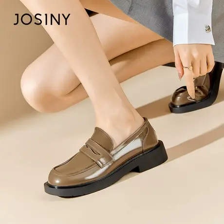 Josiny/卓诗尼乐福女鞋2023秋季新款复古英伦风百搭休闲厚底单鞋商品大图
