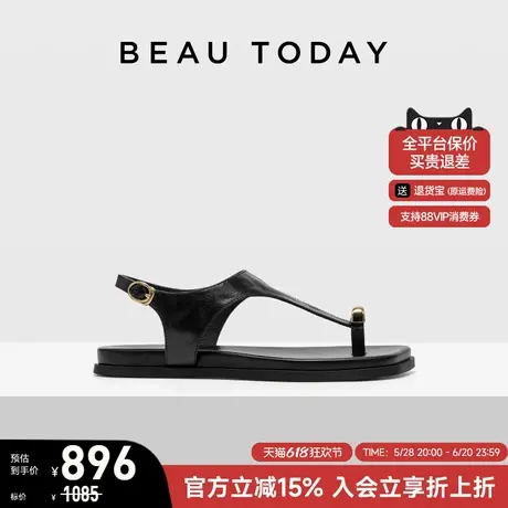 【商场同款】BeauToday平底罗马凉鞋女2025新款夏季海边度假凉鞋图片