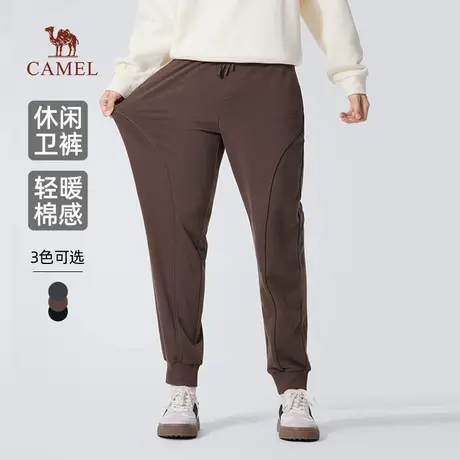 骆驼男装针织卫裤男2025新款春秋棉感亲肤宽松休闲运动束脚长裤子商品大图