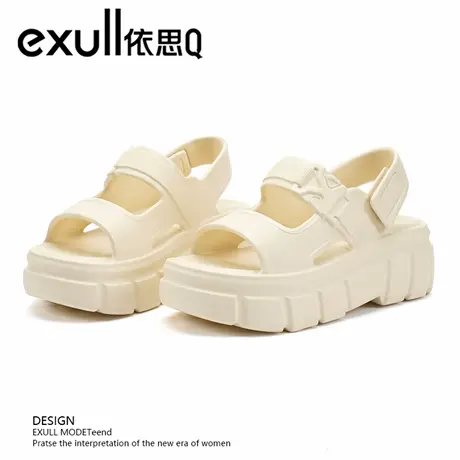 exull/依思Q厚底凉鞋女款夏季外穿休闲时尚百搭增高海边沙滩鞋潮图片