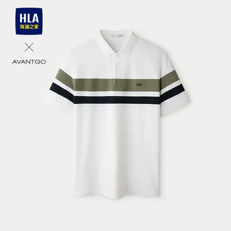 HLA/海澜之家轻商务绣花POLO衫25夏季新款翻领商务中年爸爸短袖男图片