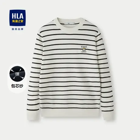 HLA/海澜之家休闲长袖针织衫2025秋新艺术家ZOLA联名包芯纱毛衣男图片