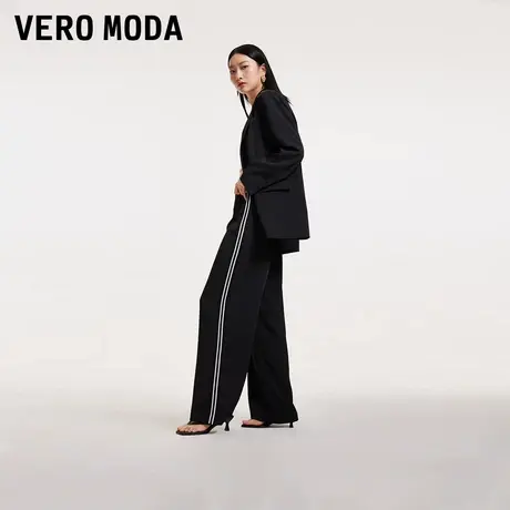 Vero Moda奥莱休闲裤子女春秋新款光滑垂顺撞色条纹通勤百搭流行图片