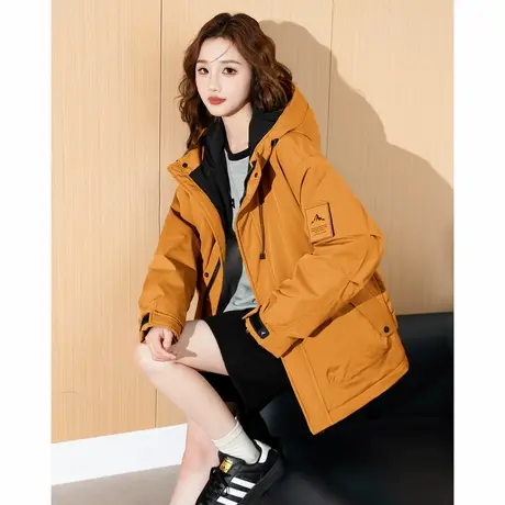 唐狮2024秋冬新款棉衣女连帽工装上衣休闲时尚设计感小众棉服yc图片