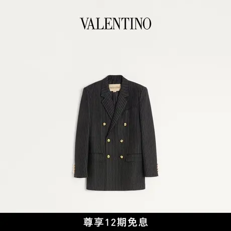 [新品抢先看][12期免息]华伦天奴VALENTINO男士双排扣羊毛夹克图片