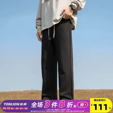唐狮23春秋新款休闲裤子男运动裤潮牌美式高街复古宽松阔腿长裤商品大图