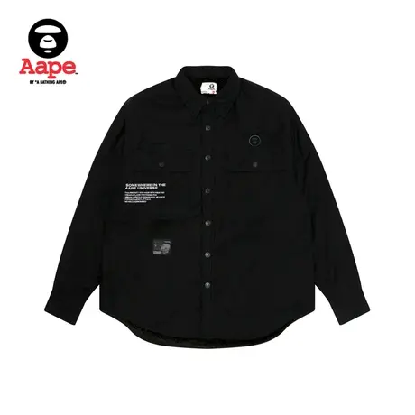 Aape旗舰店男装秋冬猿颜徽章字母刺绣宽松加厚夹克外套7636XXL商品大图