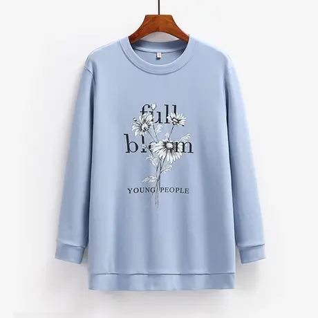 遮屁股中长款卫衣宽松套头有口袋50岁妈妈春秋图片