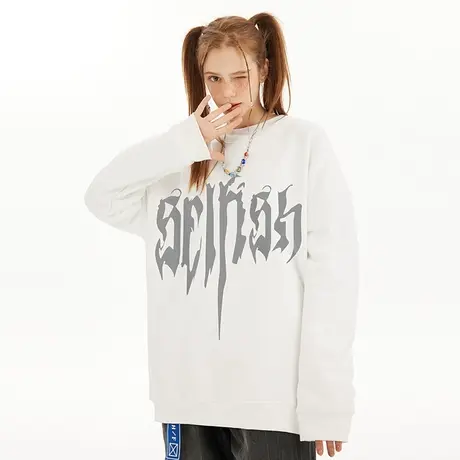 Nuthink宽松潮流圆领美式卫衣春季潮牌男潮2023新款大码上衣男款商品大图