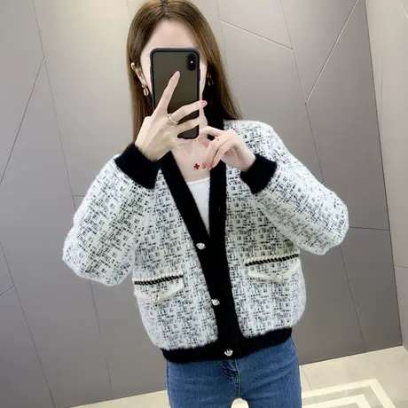 春款女装2022年新款爆时尚洋气春季开衫毛衣女针织外套女早春上衣图片