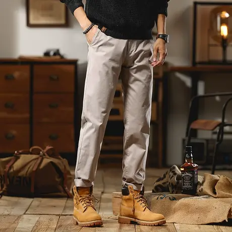 潮流裤子束脚工装裤裤子男款春秋冬男士休闲裤大码直筒工装裤男商品大图
