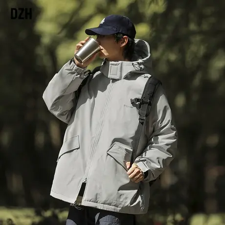 男士山系中长款棉服男冬季加厚潮牌工装棉衣冲锋衣外套2023年新款商品大图