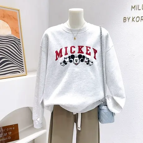 韩国东大门上衣2023秋季ins港风慵懒宽松长袖复古卡通减龄卫衣女商品大图