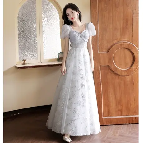 法式超仙轻纱晚礼服裙女轻奢高端小众成人礼宴会气质声乐艺考高定商品大图