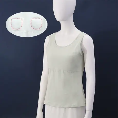 家居背心女防凸点居家内衣在家穿不露点带棉垫商品大图