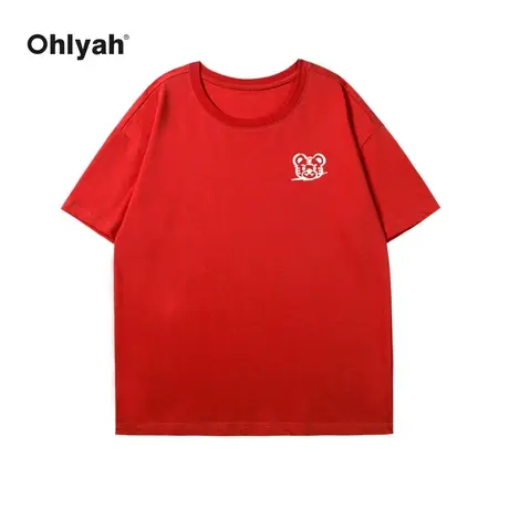 Ohlyah2023新年虎年T恤女短袖虎虎生威本命年潮牌短袖中性款胸标商品大图