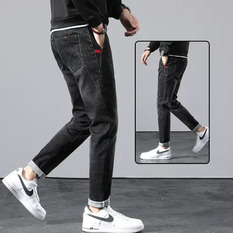 秋季高端水洗牛仔裤男直筒宽松弹力休闲长裤子男士潮流百搭春秋款商品大图