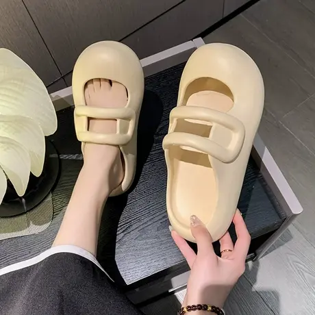 包头半拖鞋女夏季外穿新款踩屎感小众高级感凉拖鞋海边沙滩鞋外出商品大图