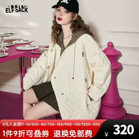 妖精的口袋压花爱心白色外套女2023秋季新款小个子休闲气质高级感图片