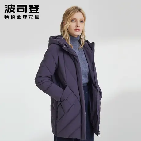 【买3免1】波司登女中长款中老妈妈装羽绒服休闲连帽百搭商品大图