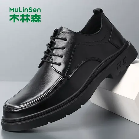 木林森男鞋2024春季真皮商务正装皮鞋男士头层牛皮英伦软底休闲鞋商品大图