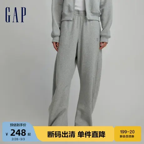 【断码优惠】Gap女装春秋柔软舒适抓绒运动卫裤宽松阔腿裤756288图片