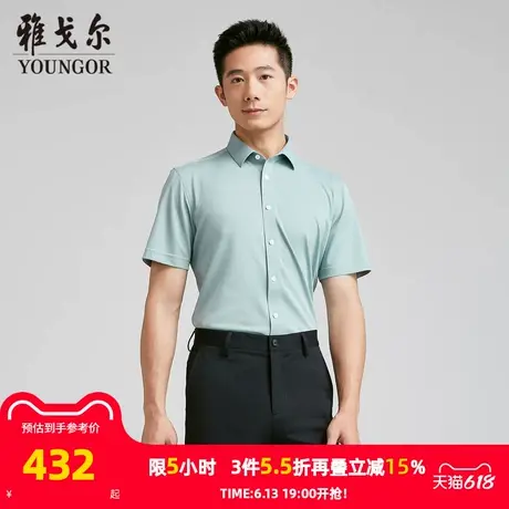 【商场同款】雅戈尔男士短袖衬衫夏季新款官方商务休闲短袖衬衫男商品大图
