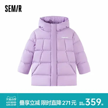森马儿童羽绒服2025冬装新款中长款连帽三防外套男童女童上衣保暖商品大图