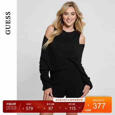 GUESS女士欧式性感宽松露肩针织连体裤-W4BD0UZ2V42商品大图