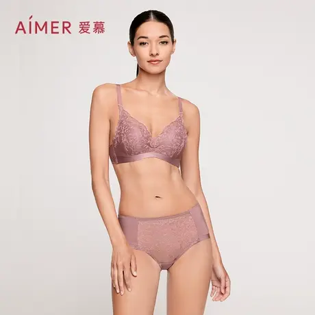 爱慕内裤女红色本命年性感蕾丝纯棉底裆轻薄款中腰平角裤AM236761图片