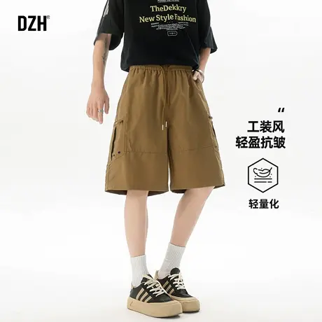 青少年速干短裤男夏季薄款卡其色工装裤美式宽松五分裤男款大裤衩商品大图