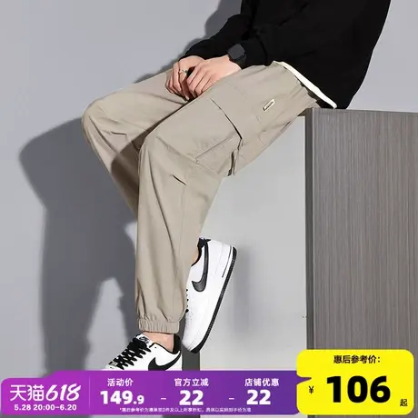 唐狮2025春季新款男休闲长裤宽松束脚裤运动直筒薄款工装裤子潮流商品大图