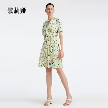 歌莉娅19姆米真丝双乔连衣裙女桑蚕丝小个子气质裙子1B6L4K500图片