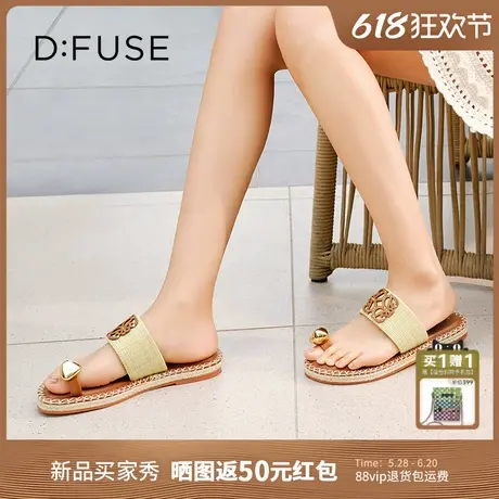 【昕怡粉丝专享】Dfuse2025夏季新款小金豆夹趾拖鞋度假沙滩商品大图