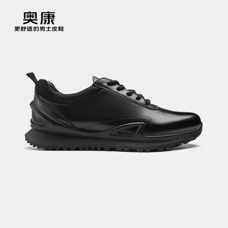 Aokang奥康2024秋季新款男士时尚舒适系带休闲皮鞋软底通勤鞋商品大图