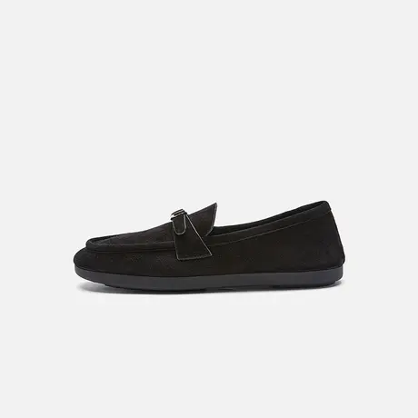 Nine West/玖熙2025秋季新款乐福鞋女羊反绒面一脚蹬平跟圆头单鞋图片