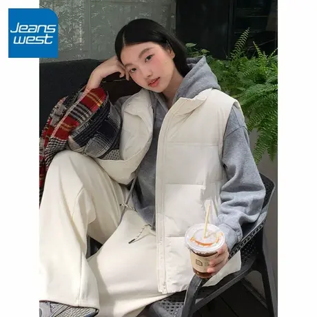 KV真维斯羽绒马甲款冬季2025新款外穿百搭韩系无袖棉服马夹外套女商品大图