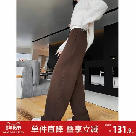唐狮2026秋冬休闲长裤加绒宽松阔腿直筒裤百搭高级感秋冬女裤女裤图片