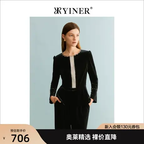 YINER音儿商场同款女装2023秋季新款衬衫8C63370046商品大图