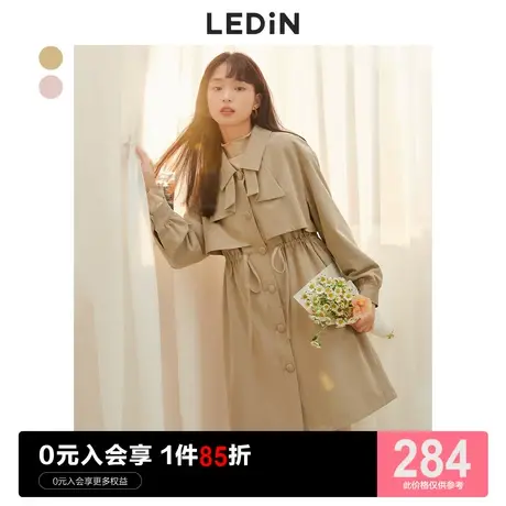 乐町气质收腰风衣2023秋季新款流行长款风衣外套女小个子高级感图片