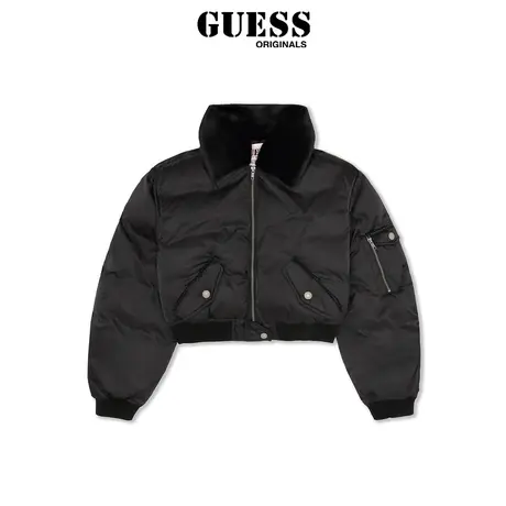 GUESSOriginals女士美式辣妹纯色短款棉服-W3BL69WFUE0商品大图