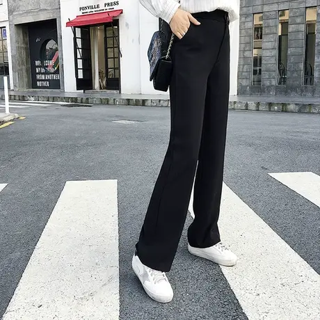 超火cec坠感阔腿裤女长裤高腰垂感休闲拖地裤2024韩版洋气ins潮夏图片