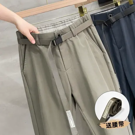 垂感西裤男正装商务修身裤子男春秋新款高端休闲裤男士直筒九分裤商品大图