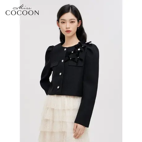 missCOCOON时尚上衣2023春新款女高级简约经典轻熟风小香风短外套商品大图
