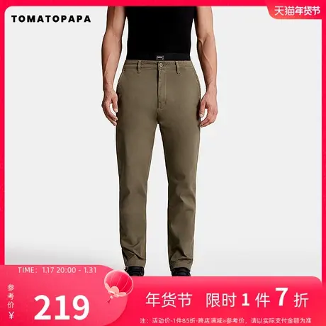 TOMATOPAPA休闲裤男士24早春时尚高级感商务直筒修身加厚青年长裤商品大图