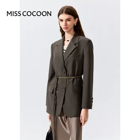 MISSCOCOON【高知touch】24春新款美丽诺羊毛翻驳领简约西装外套商品大图