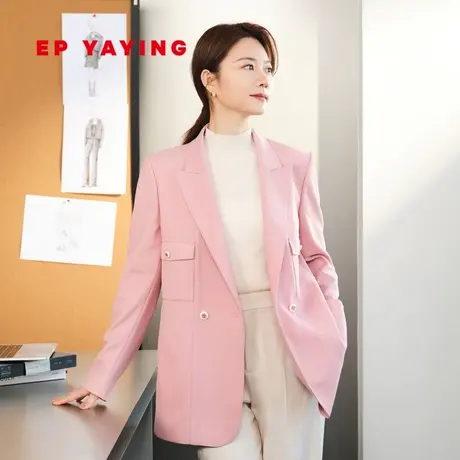 EP雅莹女装 OL通勤美利奴纯羊毛戗驳领西装 2023新款1140B商品大图