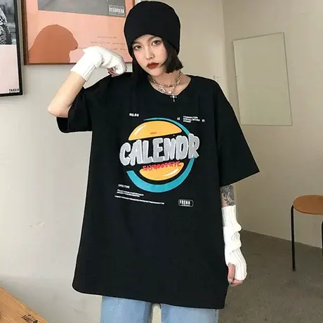 vintage短袖t恤女夏季宽松韩版ins潮原宿风半袖设计感小众上衣服商品大图