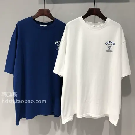 短袖t恤女2021夏季新款韩版ins潮冰淇淋卡通小孩宽松中长款上衣服图片